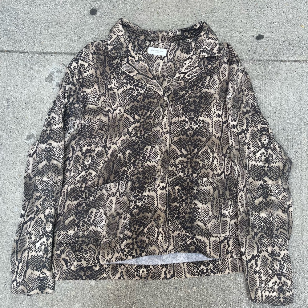 Vintage 90s snakeskin print long sleeve shirt